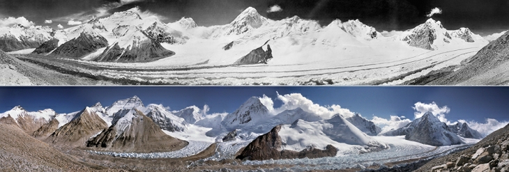 A Mt. Everest északi oldalról 1921-ben és 2010-ben
